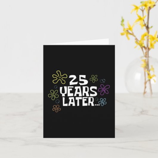 25 Years Later Card Meme, 25th Birthday, 25th Anni カード (黄色い花)