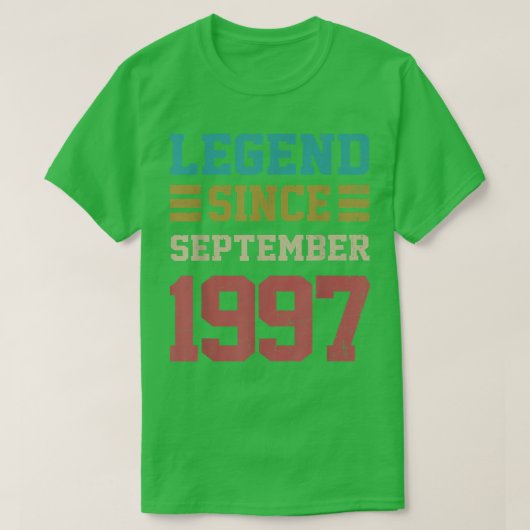 25 Years Old Gifts Legend Since September 1997 25t Tシャツ (デザイン正面)