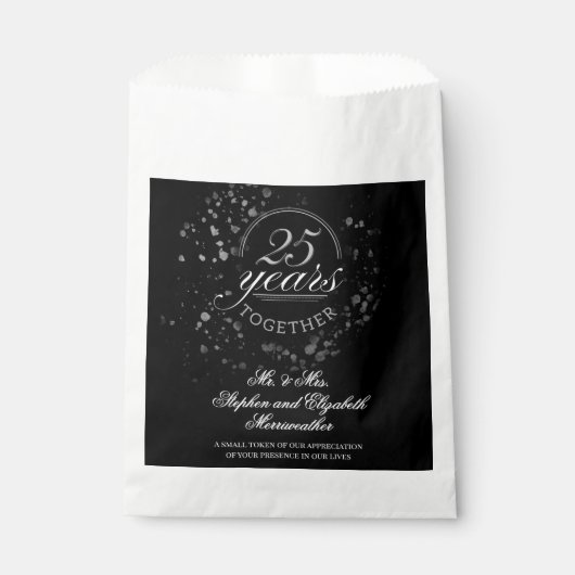 25 Years Together Silver Wedding Anniversary Party フェイバーバッグ (正面)