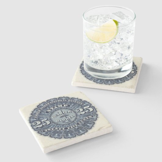 25cビール収入印紙USA ストーンコースター (横)