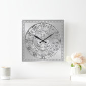 25hパーソナライズされたシルバー結婚のアニバーサリーギフト スクエア壁時計 (ホーム)