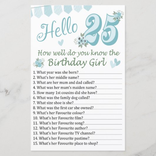 25thあなたは誕生日の女の子をどれだけ知っているか (正面)