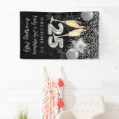 25thアニバーサリーシルバーグリッター紙吹雪へようこそ 横断幕 (インサイチュ)