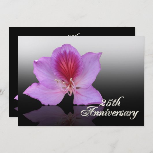25thアニバーサリー招待状オーキッドon black 招待状 (正面/裏面)