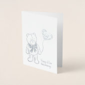 25thシルバー結婚周年記念かわいい夫クマ 箔カード (正面)