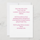 25thバースデーパーティーカスタムフォトフローラフレーム 招待状 (裏面)