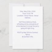 25thバースデーパーティーカスタムフォトフローラフレーム 招待状 (裏面)