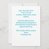 25thバースデーパーティーカスタムフォトフローラフレーム 招待状 (裏面)