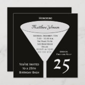 25thバースデーパーティー招待25th誕生日Bash 招待状 (正面/裏面)