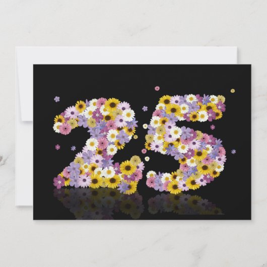 25thバースデーパーティー、花の手紙 招待状 (正面)