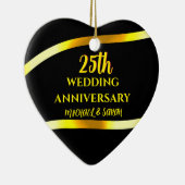 25thブラック金ゴールド結婚のアニバーサリーギフト記念 セラミックオーナメント (右)