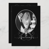 25th結婚's Anniversary招待状 – 写真の挿入 招待状 (正面/裏面)
