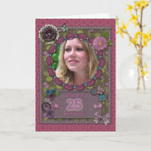 25th誕生日のフォトカード カード (黄色い花)