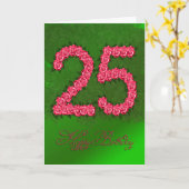 25th誕生日カード(バラと葉付) カード (黄色い花)