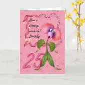 25th誕生日カードmooniesかわいいブロッマー, カード (黄色い花)