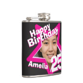 25th誕生日スター写真ガールズお尻フラスコ フラスク (右)