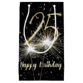 25th誕生日スパークラオンブラック スモールペーパーバッグ (正面)