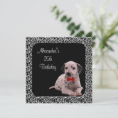 25th誕生日ダルメーションアンドアニマルプリントフレーム 招待状 (スタンド正面)