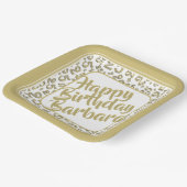 25th誕生日パーティー番号パターン金ゴールド白 ペーパープレート (傾斜あり)