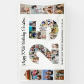 25th誕生日パーティー番号25フォトコラージュ 横断幕 (縦)