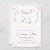25th誕生日招待状ボホフローラ 招待状 (正面)