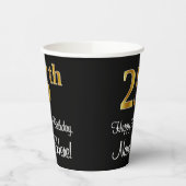 25th誕生日-エレガント豪華なフェイク金ゴールドルック# 紙コップ (左)