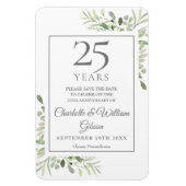 25th シルバー記念日 Save the Date グリーナリー マグネット (縦)