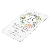 25th シルバー 結婚記念日 バラ フローラル Save the Date マグネット (左側)