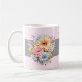25th シルバー 結婚記念日 花 名前 ピンク コーヒーマグカップ (左)