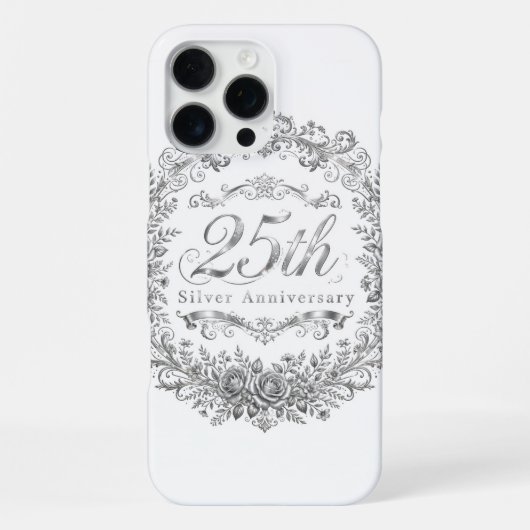 25th シルバー iPhone 16 Pro Max カー iPhoneケース (裏面)