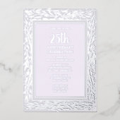 25th 銀婚式 招待状 シルバーフラワー (正面)