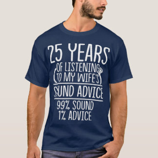 25th 25 year Wedding Anniversary Gift Listen Tシャツ
