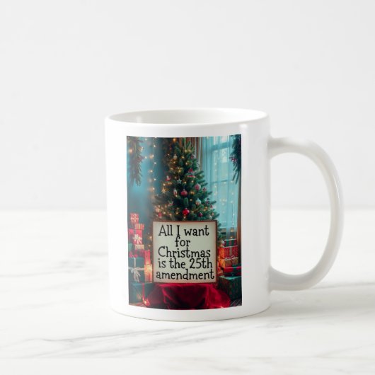 25th Amendment クリスマスマグ+フェスティブツリー コーヒーマグカップ (右)