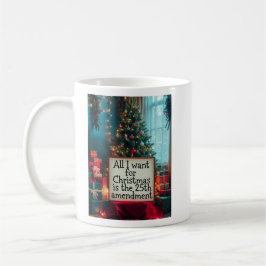 25th Amendment Christmas Mug with Festive Tree コーヒーマグカップ