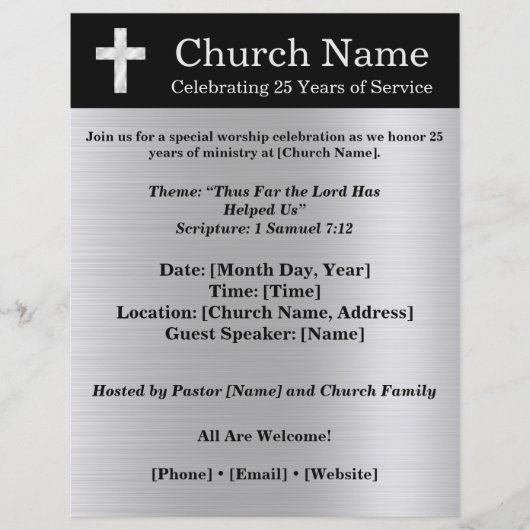 25th Anniversary Black Silver Church Invitation チラシ (正面)