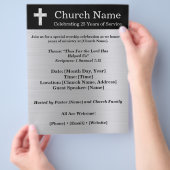 25th Anniversary Black Silver Church Invitation チラシ (手)