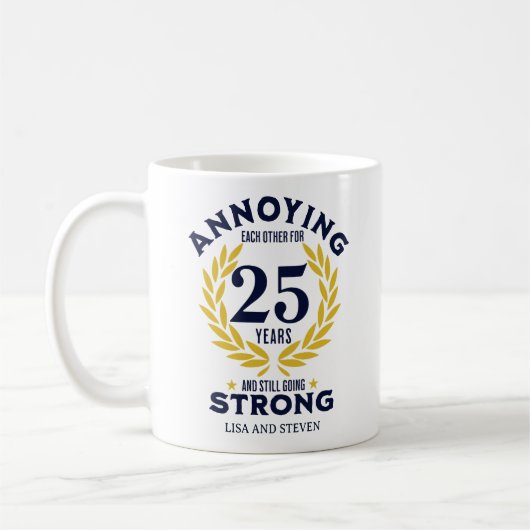 25th Anniversary Gift for couples コーヒーマグカップ (左)