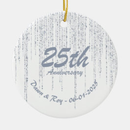 25th Anniversary Ornament Metal • Personalized Sil セラミックオーナメント