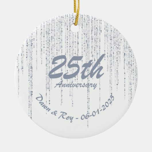 25th Anniversary Ornament Metal • Personalized Sil セラミックオーナメント (正面)