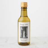 25th Anniversary Party Favor Custom Wedding Photo ワインラベル (正面)