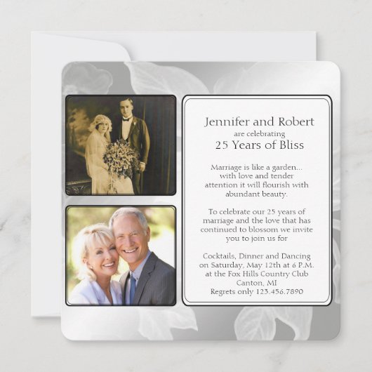 25th Anniversary Rose Garden Photo Invitation 招待状 (正面)