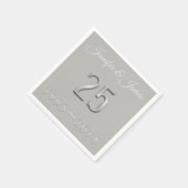 25th Anniversary Silver結婚タイポグラフィ2018 スタンダードカクテルナプキン (角)