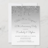 25th Anniversary Silver Glitter Surprise Party 招待状 (正面)