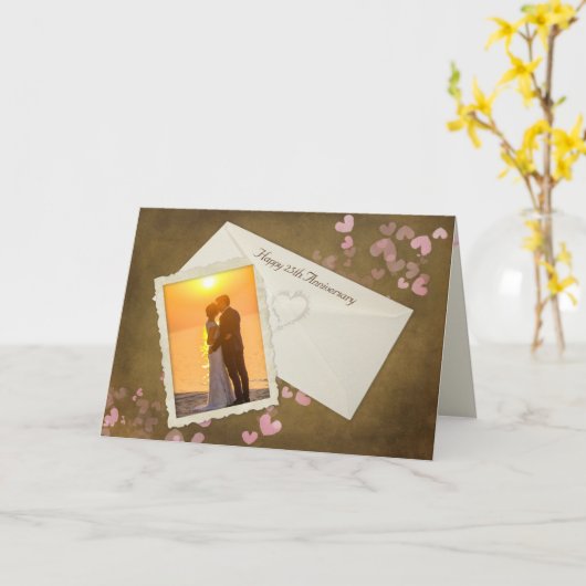 25th Anniversary Snapshot with Hearts カード (黄色い花)