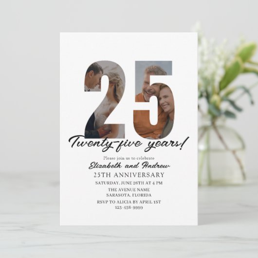 25th Anniversary with Photo Minimalist 招待状 (スタンド正面)