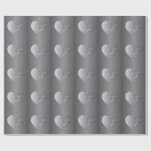 25th/Any Anniversary Silveryハート包装紙 ラッピングペーパー (フラット)