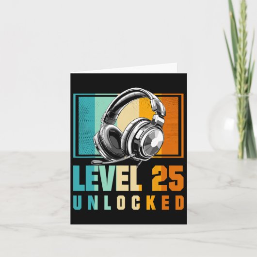 25th Birthday Boy Video Gamer Level 25 Unlocked Bo カード (正面)
