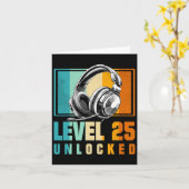 25th Birthday Boy Video Gamer Level 25 Unlocked Bo カード (黄色い花)