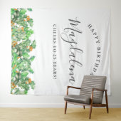 25th Birthday December Birth Flower Backdrop タペストリー (インサイチュ(横))