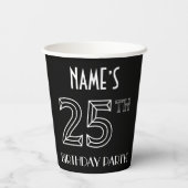 25th Birthday Party:アールデコスタイル+名前をカスタムする 紙コップ (裏面)